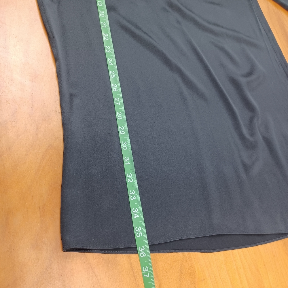 Vince Mock Neck Silk Shift Dress Size S Women Minimalist Quiet Luxury In Black - Picture 13 of 15
